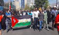 راهپیمایی روز جهانی قدس 1403،با حضور مسئولین و جمعی از پرسنل مرکز آموزشی درمانی شهید مدنی